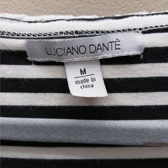 Luciano Dante Striped Nautical Anchor Buttons Jacket Black White Size Medium - Picture 3 of 6